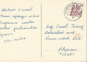 ALMANYA'DAN GELMİŞ PULLU TEBRİK KARTI 18