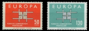 1963 DAMGASIZ AVRUPA CEPT SERİSİ