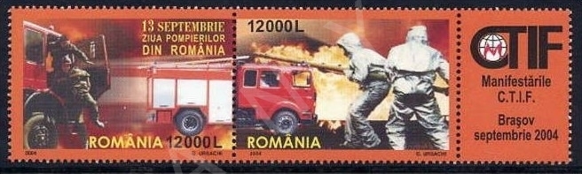 ROMANYA 2004 DAMGASIZ İTFAİYECİLER GÜNÜ SERİSİ