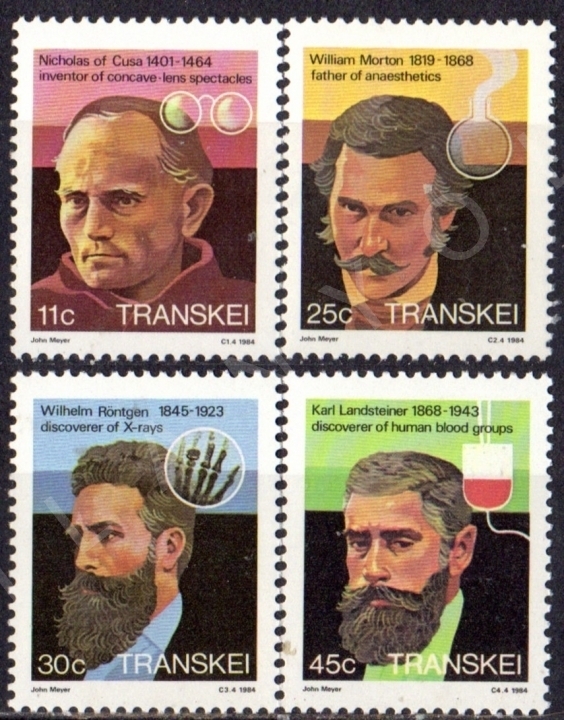 TRANSKEİ 1984 DAMGASIZ ÜNLÜ TIP ADAMLARI SERİSİ
